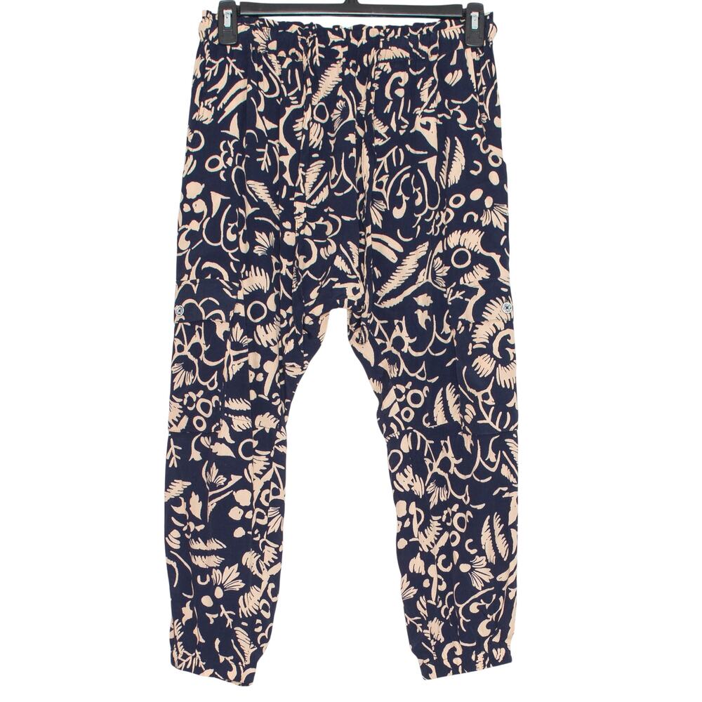 Hei Hei Anthropologie Pants Pull On Harem Cargo Crop Navy Blue Tan Boho Artsy S